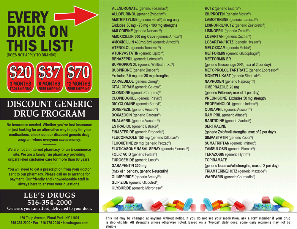 Generic Drug Program Flyer